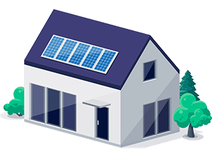 Residential Home with Solar Panels